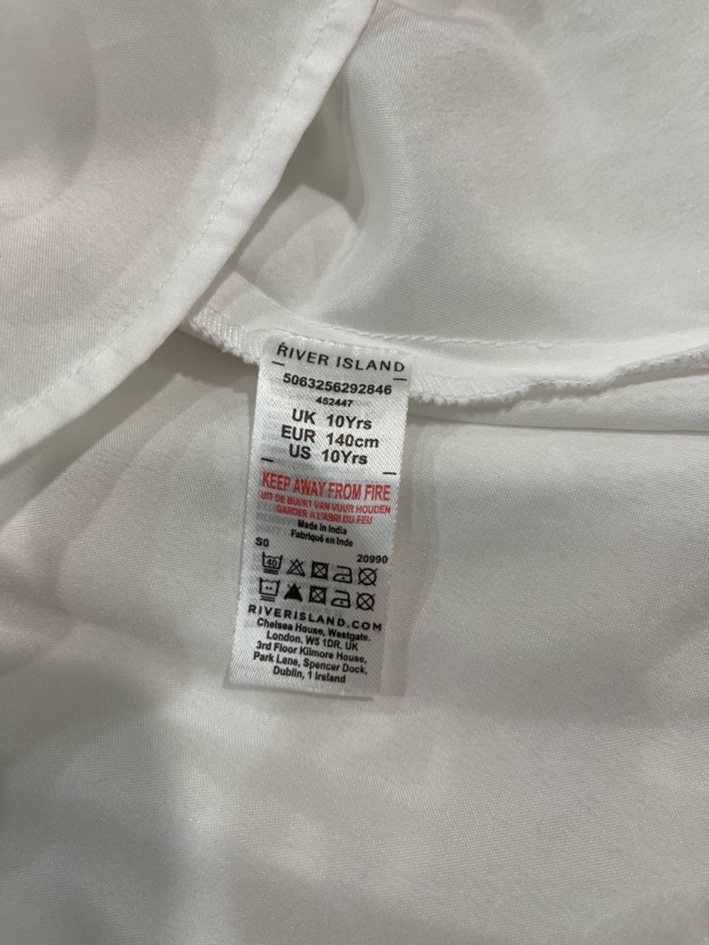 River Island Girls' Broderie Hem Shirt Dress Girls Size 10yrs - Picture 7 of 7
